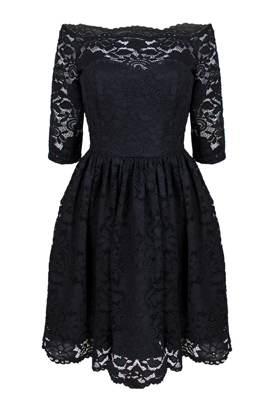 Czarna sukienka koronkowa Cleo 2